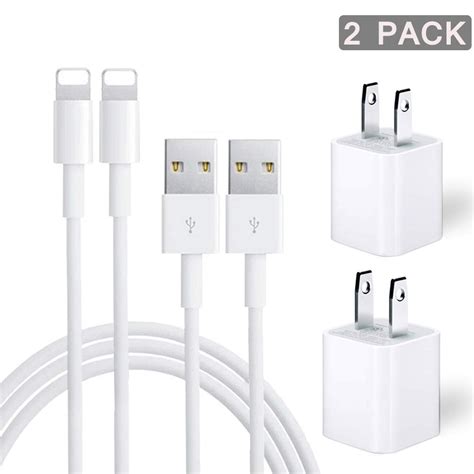 iphone charger  pack charging cable  usb wall charger power adapter plug block compatible