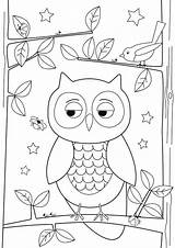 Kids Drawing Print Owl Coloring Pages Simple Drawings Color Owls Getdrawings Coruja Salvo Colornimbus sketch template