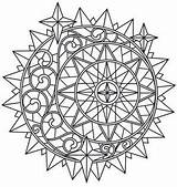 Celestial Mandala sketch template