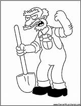 Coloring Simpsons Pages Willie Groundskeeper Simpson Colouring Printable Color sketch template