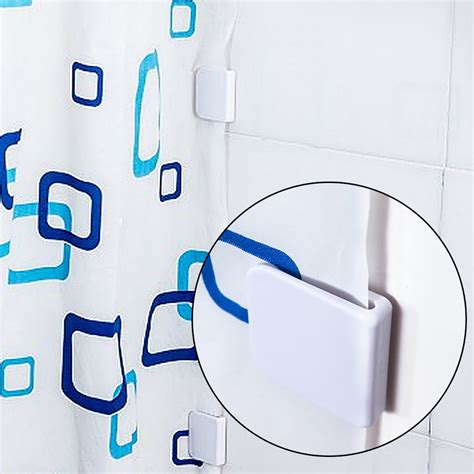 1 Pair Of Shower Curtain Curtains Windproof Fixed Clips Shower Curtain