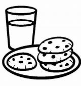 Cookies Coloring Pages Chocolate Chip Cookie Milk Clipart Plate Drawing Colouring Collection Jar Pancake Kids Chips Drinks Library Print Printable sketch template