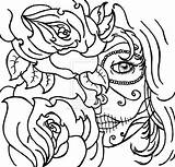 Coloring Skull Pages Gypsy Tattoo Mexican Sugar Getcolorings sketch template