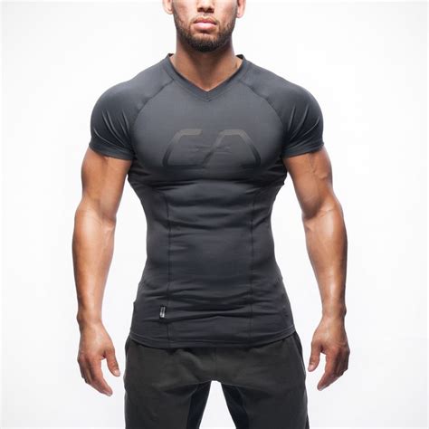 long muscle fit t shirt anthrazit gym aesthetics