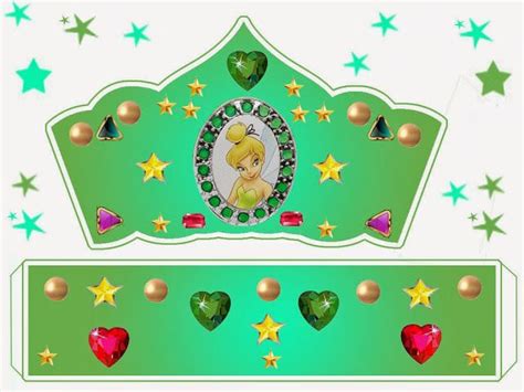 a princess tiar with hearts and stars around it on a green background