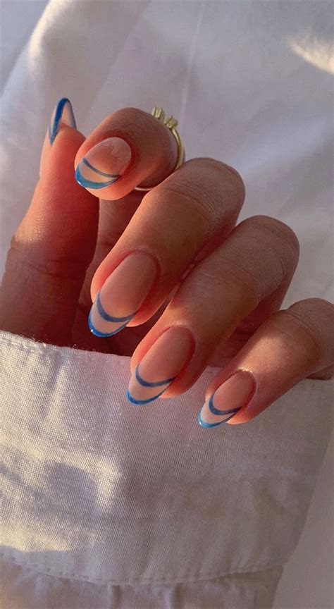 boldly beautiful blue french tip nail designs   place