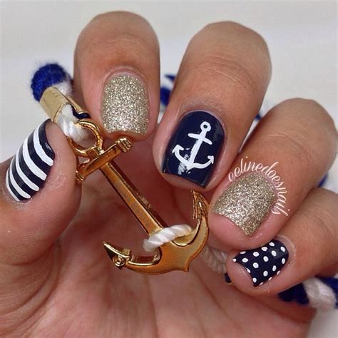 nautical anchor nail art designs  summer fashionsycom
