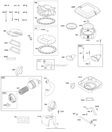 briggs  stratton    parts diagram  air cleaner systems