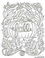 Coloring Pages Cute Autumn Fall Printable Print sketch template