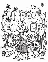 Easter Coloring Happy Pages Printable Colouring Museprintables Color Printables Size Choose Board sketch template