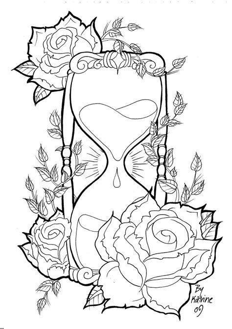 Hourglass By Koyasan On Deviantart Skull Coloring Pages Coloring