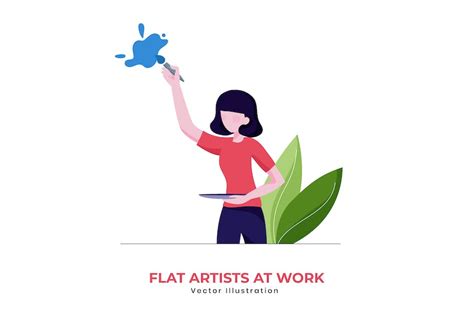 flat artist vector illustration design template place