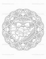 Mandala Christmas Coloring Pages Bells sketch template
