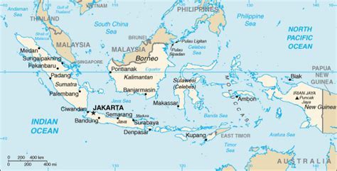 Map of Indonesia. Terrain, area and outline maps of  