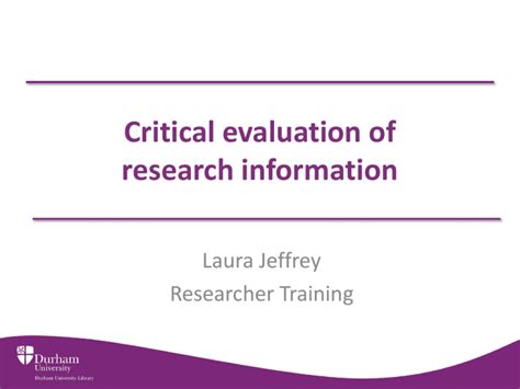 critical evaluation  research information