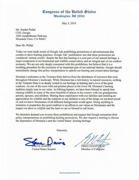 congressional delegation letter state regional mtstandardcom