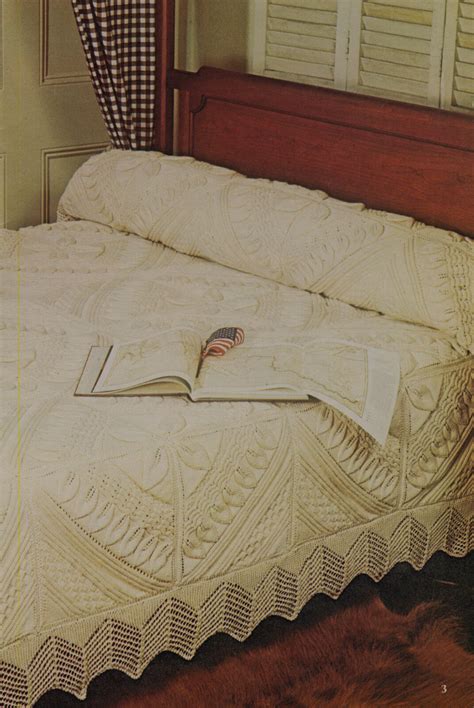 antique bedspread matching border cotton knitting pattern