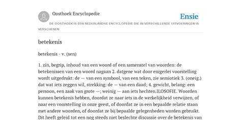 betekenis de betekenis volgens oosthoek encyclopedie