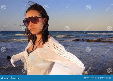 beach beauty stock photo image  cool natural female