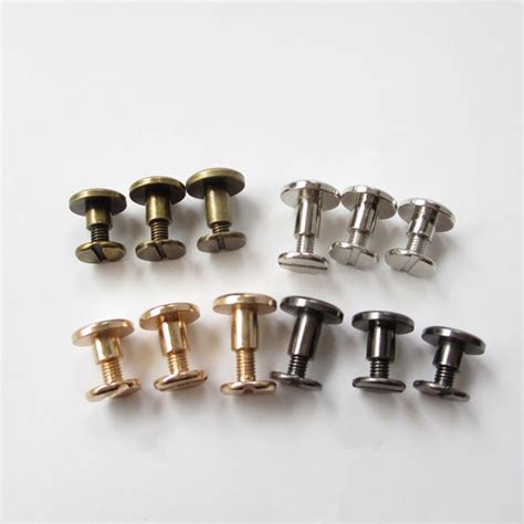 20sets lot metal screw rivets diy luggage leather belt craft solid