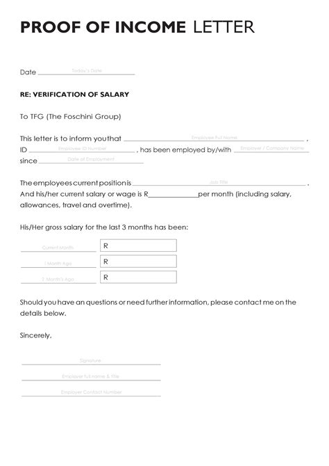 income verification letter samples proof  income letters