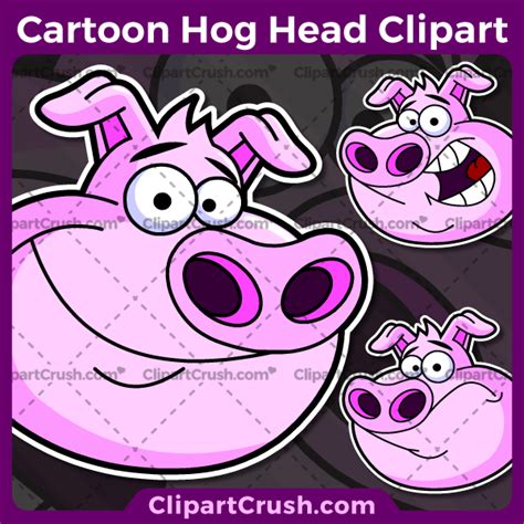 cute cartoon hog head clipart happy smiling frowning pig clip art hog pig head svg vector