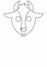 Goat Mask Printable Template Pdf Color sketch template