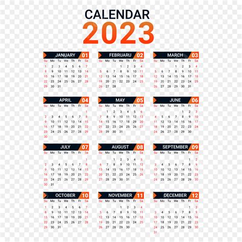 yearly calendar  vector png images  yearly calendar template