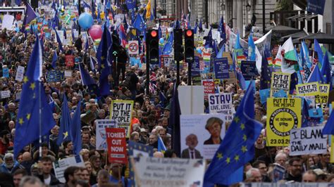 gigantische demonstratie  londen tegen de brexit