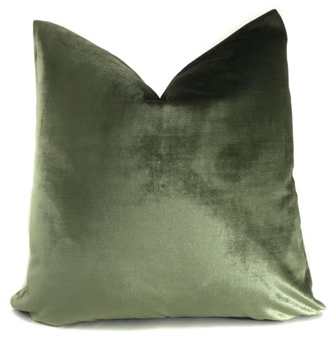 olive green velvet pillow cover nox  affirmation