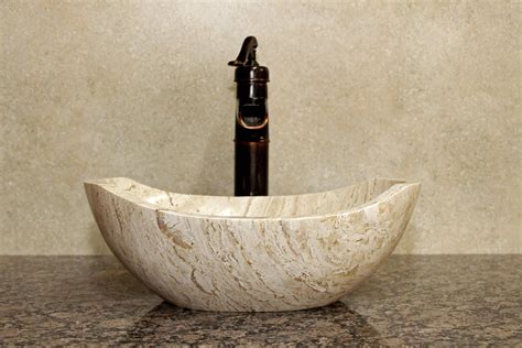fregadero de piedra natural marmol travertino fregadero de recipiente tallado  mano
