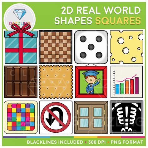 shapes real life objects clip art squares