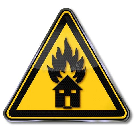 waarschuwing brandhuis en brandbeveiliging vector illustratie illustratie bestaande uit band