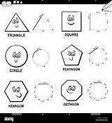 Bianco Bambini Geometriche Colorare Educativo Geometric Basic Disegni sketch template