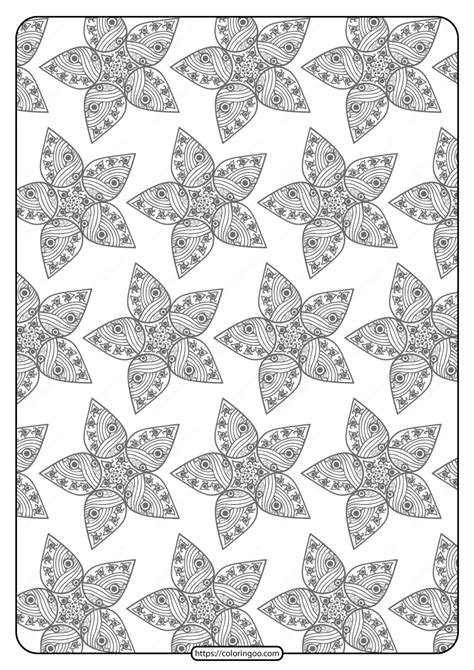 printable flower geometric pattern coloring page