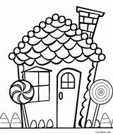 Coloring Candy Pages Gingerbread House Printable sketch template