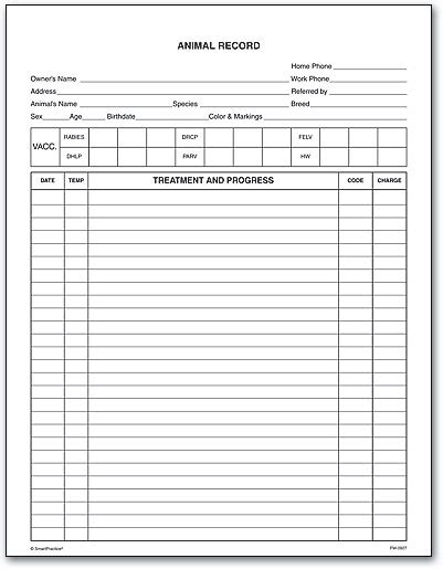 pet owner printable records forms printable forms