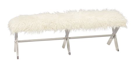 cole and grey acrylic faux fur bench and reviews wayfair