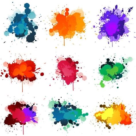 colorful ink splashes vector  vector  encapsulated postscript eps
