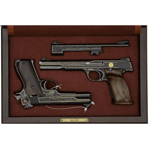cased matched set  factory engraved smith wesson model