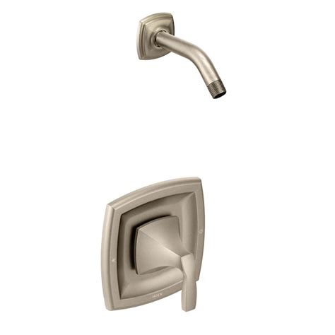 moen voss brushed nickel  handle shower faucet   shower faucets department  lowescom