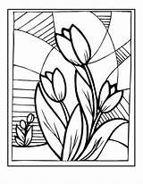 Stained Coloring Glass Pages Adults Kids Painting Flowers Tulips Printable Flower Spring Designs Patterns Tulip Bestcoloringpagesforkids Paint Mosaic Pattern Read sketch template