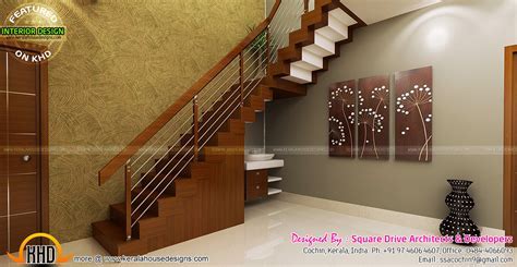 Stair area, Upper living, Bedroom interiors   Kerala home design and floor plans