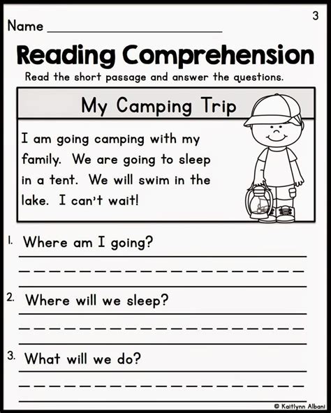reading comprehension worksheets  grade