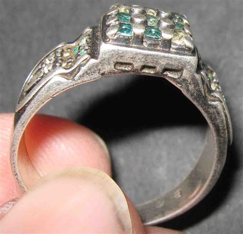 vintage  diamond silver ring       rare collectors weekly