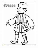Coloring Pages Culture Greek Kids Around Traditional Worksheets Clothing African Education Worksheet Colouring Sheets Para Colorear Greece Country Detailed Costumes sketch template