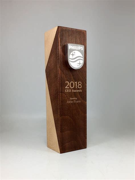 philips angled wood  shield award wooden award wood