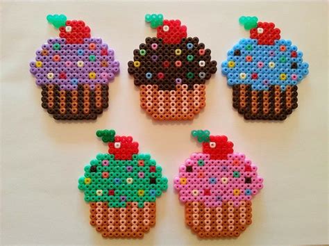 cupcake perler bead art diy perler bead crafts hama beads design