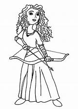Merida Coloring Pages Princess Bow Arrow Prepare Her Getcolorings Color Getdrawings sketch template