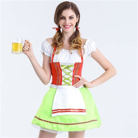 Party Germany Beer Festival Uniform Blue French Maid Cosplay Women